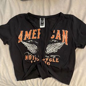 windsor crop top tie in front